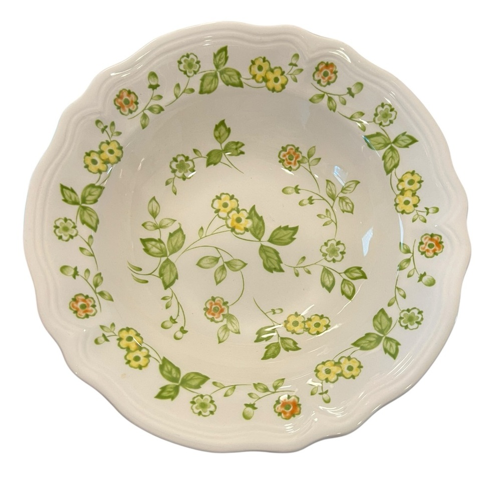 Petite Flora Ironstone Sears Serving Bowl #4009‎ 9.5" Cottagecore Grannycore EUC